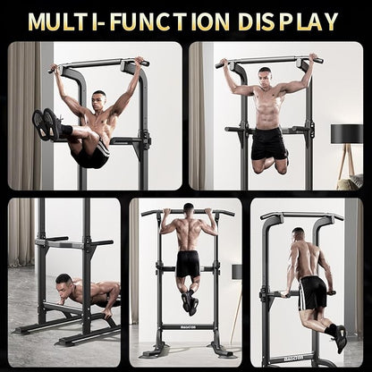 Power Tower Pull Up Bar and Dip Station, Multi-Function Home Gym, Strength Training Fitness