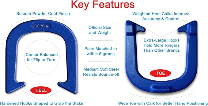 Gordon Professional Pitching Horseshoes - NHPA Sanctioned for Tournament Play - Drop Forged