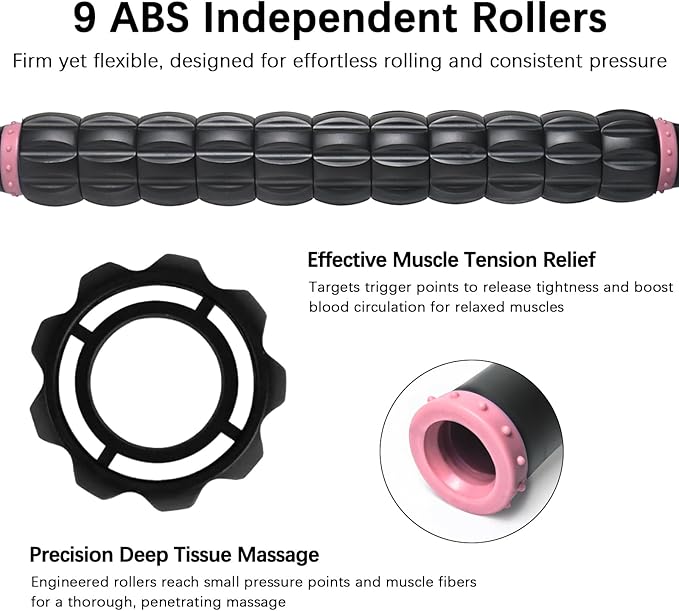 Muscle Roller Stick for Athletes - Deep Tissue Fascia Blaster & Roller Massager for Myofascial Pain