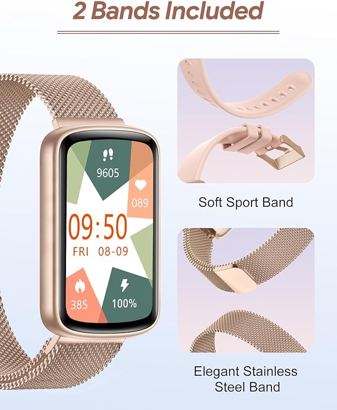 Fitness Tracker, Fitness Watches for Women Men with Heart Rate Monitor Blood Oxygen Sleep Tracker