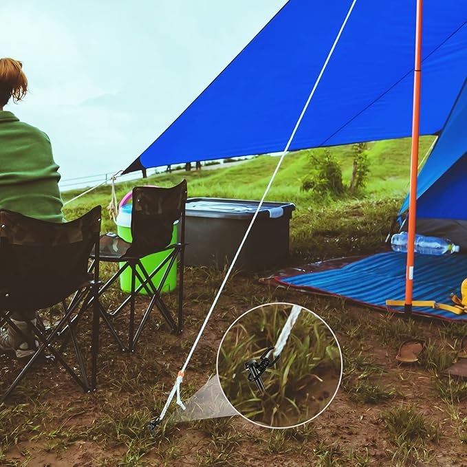 Reginary Ground Anchors Screw in Tent Stakes Heavy Duty Trampoline Anchors High Wind for Camping