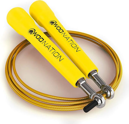 WOD Nation Adjustable Speed Jump Rope For Men, Women & Children - Blazing Fast Fitness Skipping