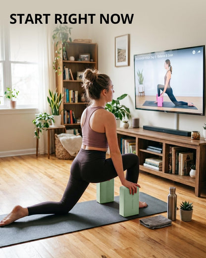 Trideer Yoga Block, Soft Non-Slip Surface Premium Foam Blocks, Supportive, Lightweight, Odorless