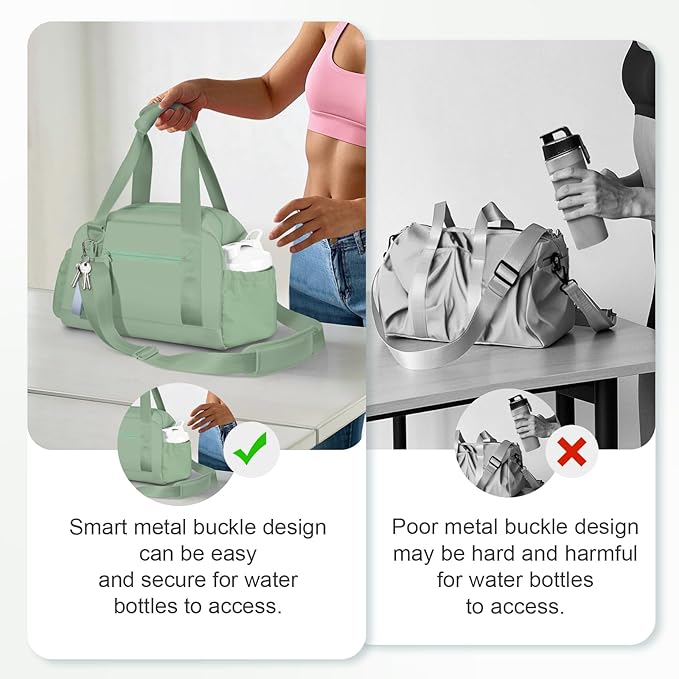 Small Gym Bag 14 inch for Women & Men Mini Gym Duffel Bag with Wet Compartment Waterproof Travel