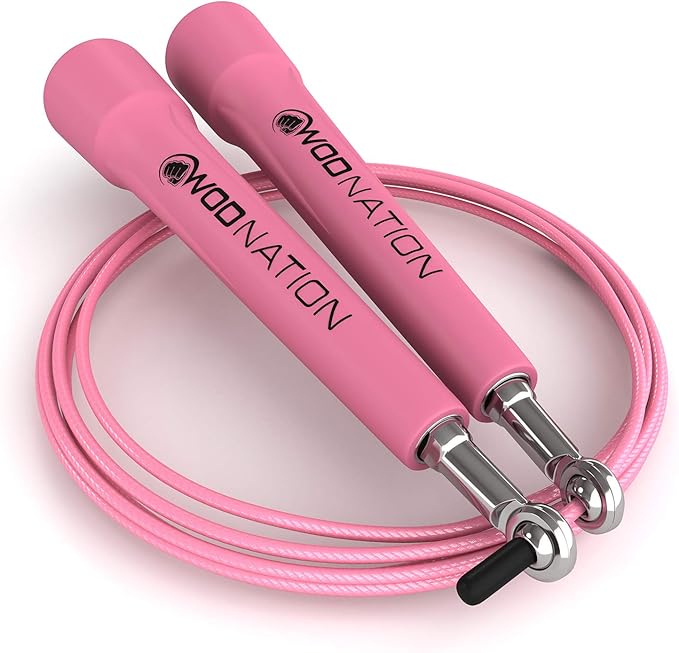WOD Nation Adjustable Speed Jump Rope For Men, Women & Children - Blazing Fast Fitness Skipping