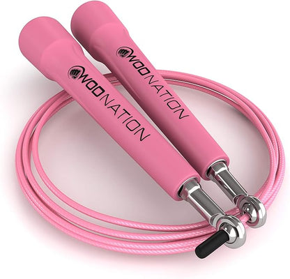 WOD Nation Adjustable Speed Jump Rope For Men, Women & Children - Blazing Fast Fitness Skipping