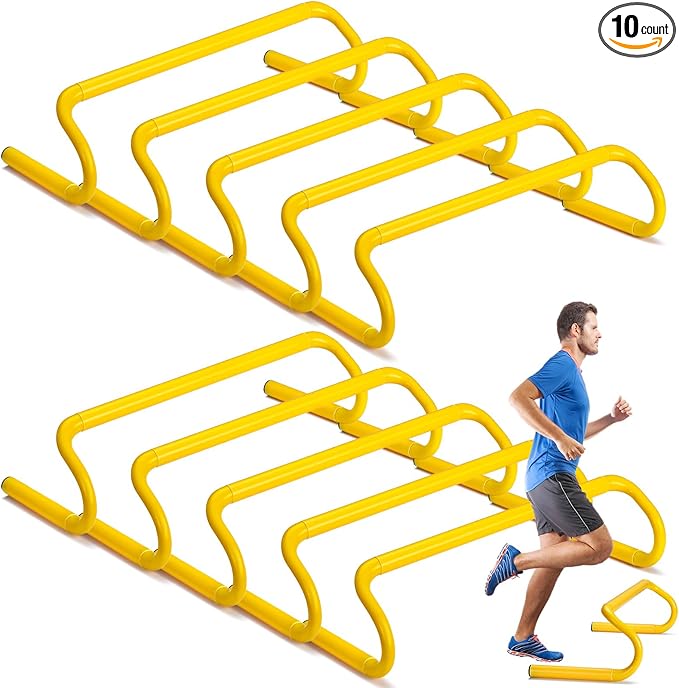 Wettarn 10 Pcs Speed Agility Training Hurdles Detachable Durable Hurdle Agility Plyometric and All