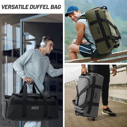 MIER Gym Bag for Men Large Duffel Backpack with Shoe Compartment, 60L Convertible Duffle Bags