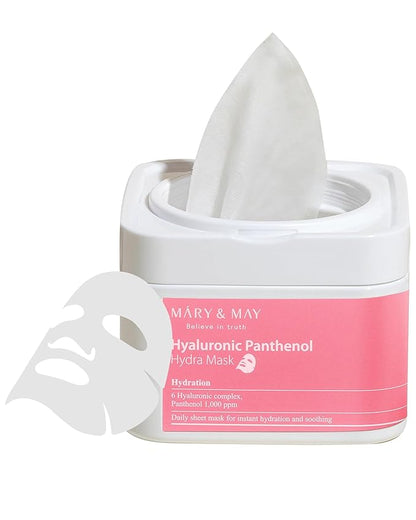 Mary&May Hyaluronic Panthenol Hydra Mask - Daily Pull Out Sheet Mask for Intense Moisturizing and