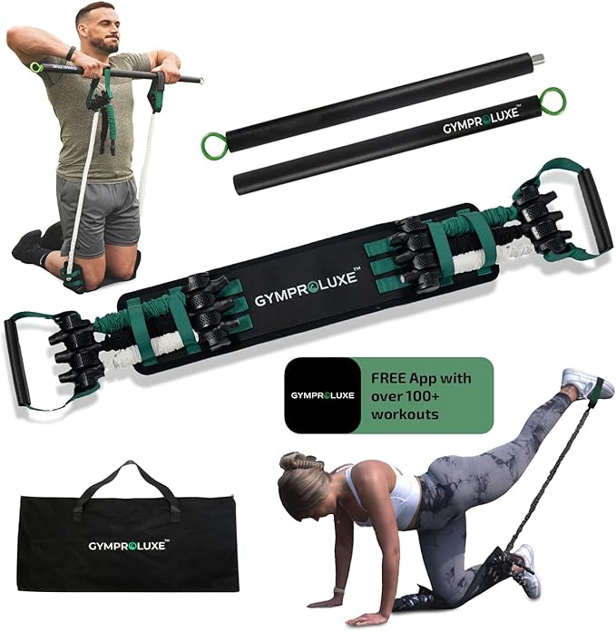 Portable Gym - Resistance Exercise Band Set - 200LBS Resistance Bands for Men & Women - Multi Gym