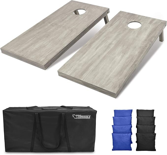 GoSports 4 ft x 2 ft Regulation Size Wooden Cornhole Boards Set - Includes Carrying Case and Bean