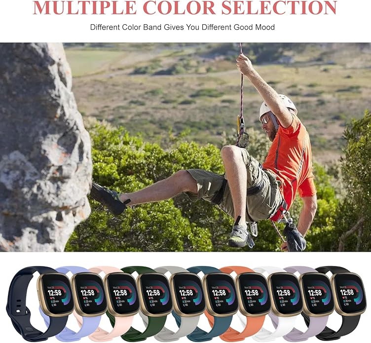 Compatible with Fitbit Versa 4 / Fitbit Versa 3 / Fitbit Sense/Sense 2 Bands, Soft Silicone