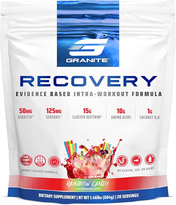 Granite Nutrition Recovery - Premium Intra-Workout Drink with EAAs, Cluster Dextrin, Sensoril &