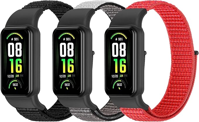 YCHDDER Solo Loop Nylon Bands Compatible with Amazfit Band 7 Straps,Soft Breathable Comfortable