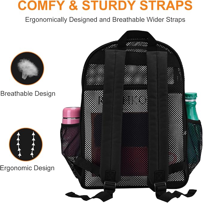 Oraben Duty Mesh Backpacks for Adults,See Through Backpack for Swimming Work Outdoor, Diving