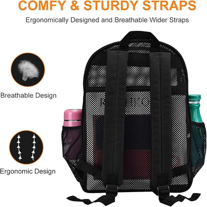 Oraben Duty Mesh Backpacks for Adults,See Through Backpack for Swimming Work Outdoor, Diving