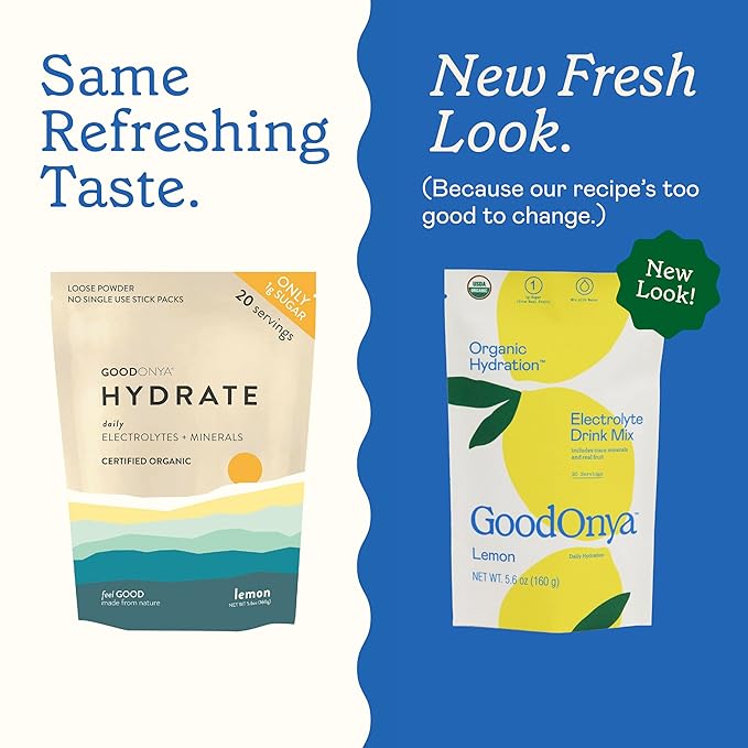 Organic Hydration Electrolyte Drink Mix, Certified Organic Hydration Powder, Non-GMO, Biochecked
