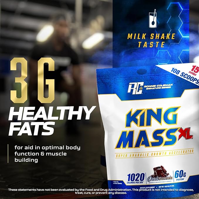 Ronnie Coleman Signature Series King Mass XL Mass Gainer Protein Powder, Muscle Gainer, 60g