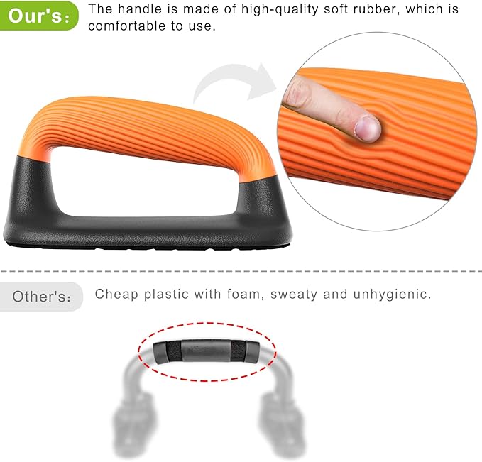 Kipika Push Up Bars, Pushup Stands, Anti-Slip Soft Plastic Push Up Handles, Bottom Anti-Slip Pad
