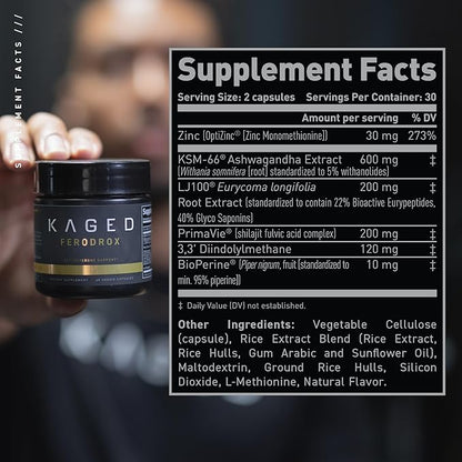 Kaged Test Capsules | Unflavored | Testosterone Booster Ferodrox | Premium Hormone Managment |
