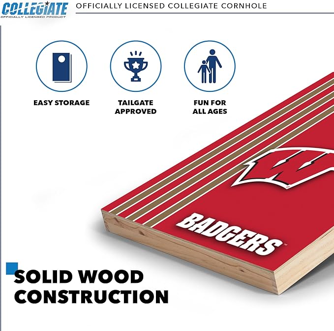 2' x 3' Solid Wood Cornhole Set with Direct Print HD Team Graphics – Great Gift for Any NCAA Fan!