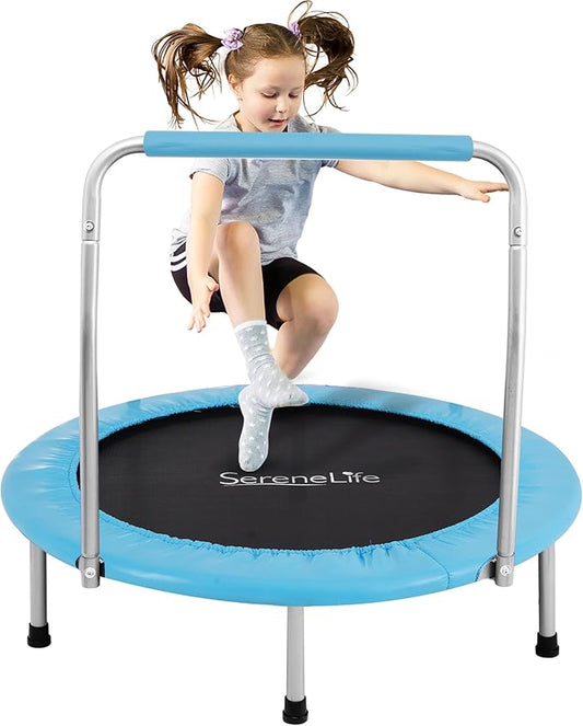 SereneLife 36/40" Foldable Mini Trampoline - Compact Fitness Trampoline for Kids Adults, Exercise