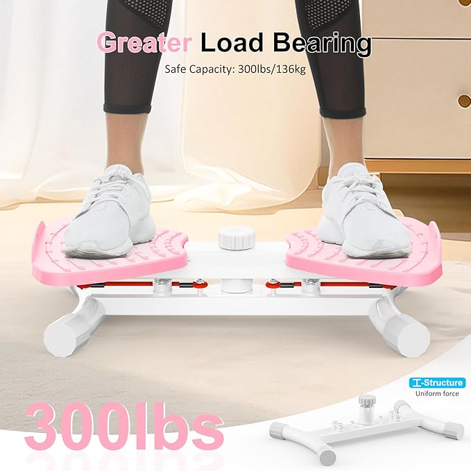 Waist Twister Ab Machine, 300 lbs Capacity Exercise Twist Board with Resistance Bands, Core Trainer