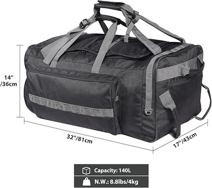 REDCAMP 85L/120L/140L Foldable Duffle Bag with Wheels, Large Travel Duffel Bag
