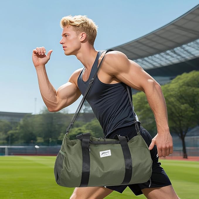 BE SMART Waterproof Mens Gym Bag with Shoe Compartment, Duffle Bag with Wet Pocket for Men