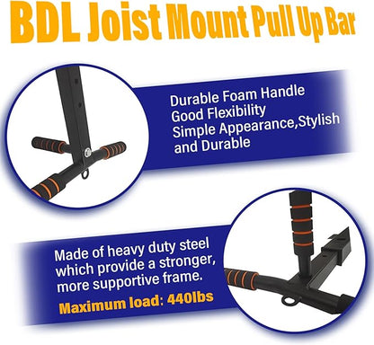 BDL Wall Mounted Pull Up Bar Chin Up bar Multifunctional Dip Station for Indoor Home Gym Workout