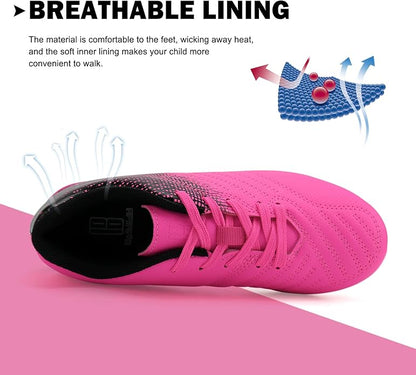 brooman Kids Soccer Cleats Boys Girls Athletic Outdoor Football Shoes