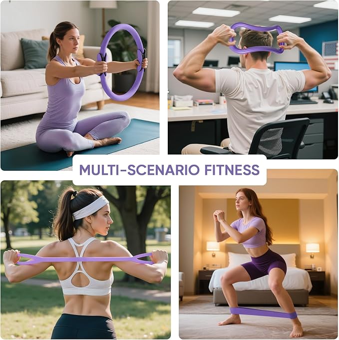 Home Pilates Kit for Women Pilates Equipment Ring and Ball Set Magic Circle Hoop with 5 Resistance
