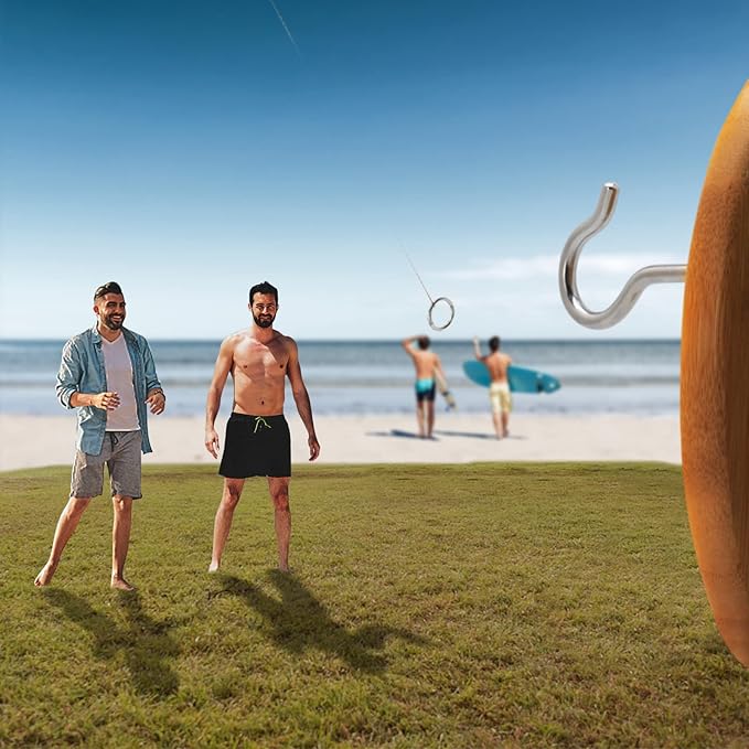 Hook and Ring Toss Game for Adults,Ring Toss Tailgating Game Set,Washer Game,Yard Games for