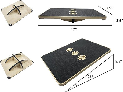 Multi-Optional Wooden Balance Board for all kind of balance tranning, Extra-Large Anti-Slip Wobble