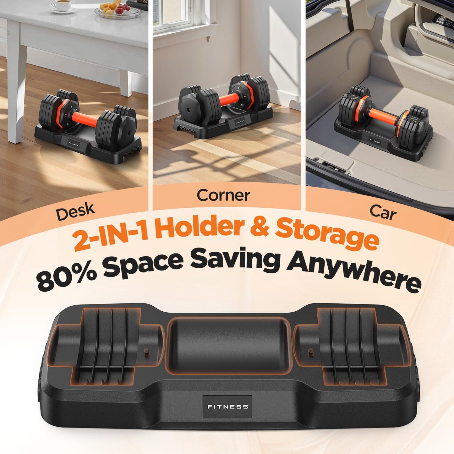 2026 Updated Adjustable Dumbbell Set of 2, 5-in-1 Weights Dumbbell Set with Storage Box, 25lbs