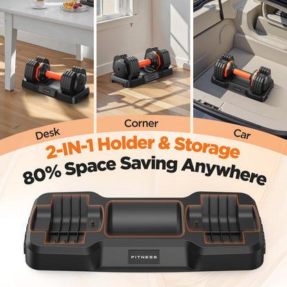 2026 Updated Adjustable Dumbbell Set of 2, 5-in-1 Weights Dumbbell Set with Storage Box, 25lbs