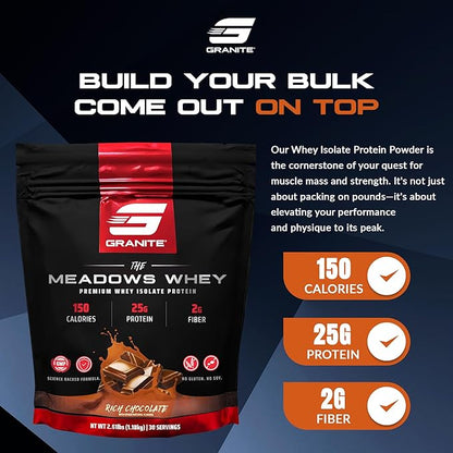 Granite Supplements The Meadows Whey Protein Isolate Protein Powder for Lean Muscle with 150