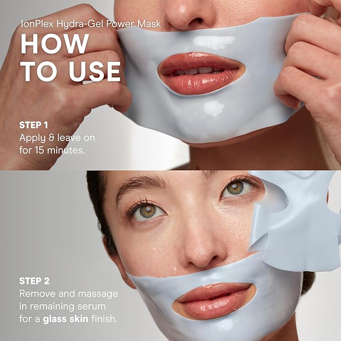 NuFACE IonPlex Hydra-Gel Power Mask - Hydrogel Korean Face Mask to Help Boost Hydration, Smooth