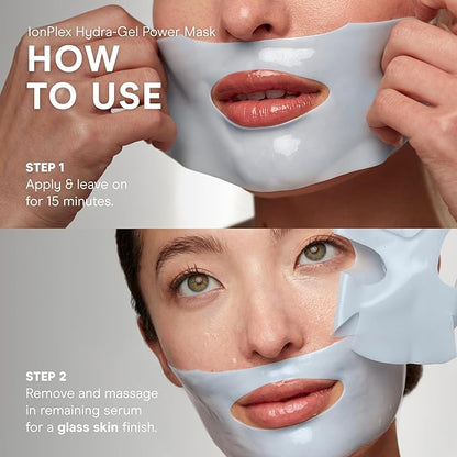 NuFACE IonPlex Hydra-Gel Power Mask - Hydrogel Korean Face Mask to Help Boost Hydration, Smooth