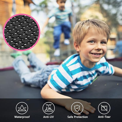 SKOK Trampoline 8FT 10FT 12FT 14FT 15FT Trampolines with Enclosure Net, 400LBS Outdoor Trampolines