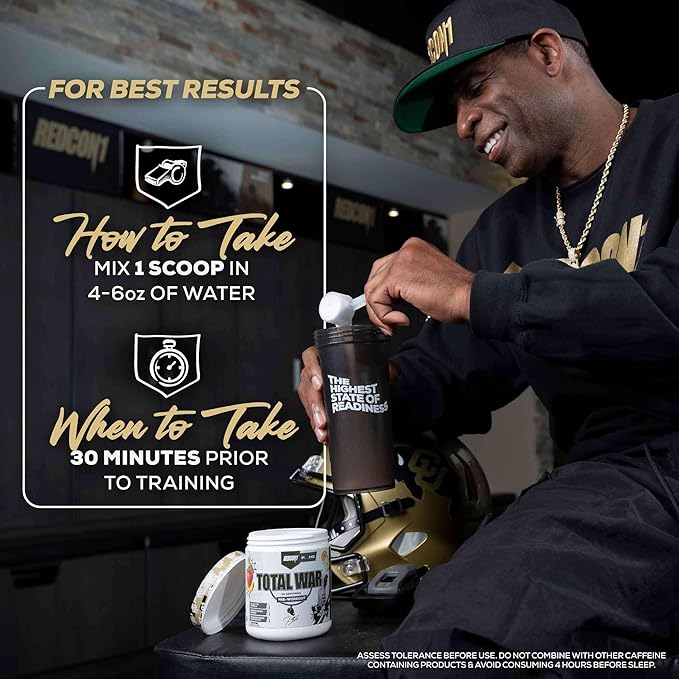 REDCON1 Total War Pre Workout, Prime Time Punch - Beta Alanine + Citrulline Malate Keto Friendly