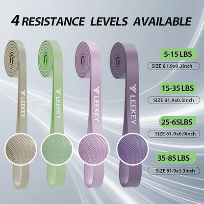 LEEKEY Resistance Bands Set for Pull-Up Assistance & Full-Body Training, Multi-Level Exercise Bands