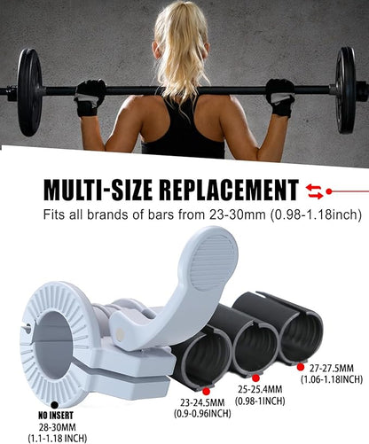 Barbell Clips 1 Inch Quick Release Weight Clamps 0.9-1.18inch Multi-Size Adjustable Olympic Clamps