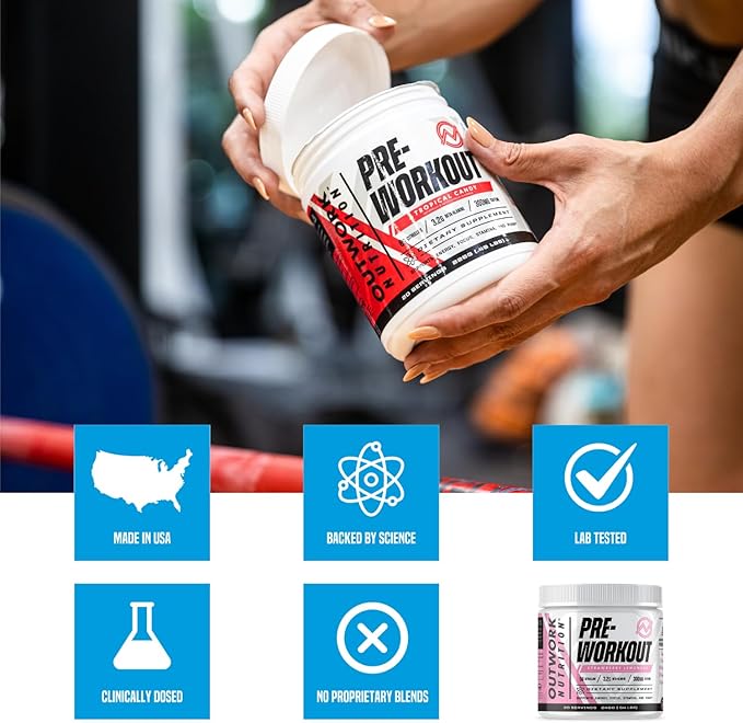 Outwork Nutrition Pre Workout Powder for Men & Women - Pre-Workout Supplements Without Creatine