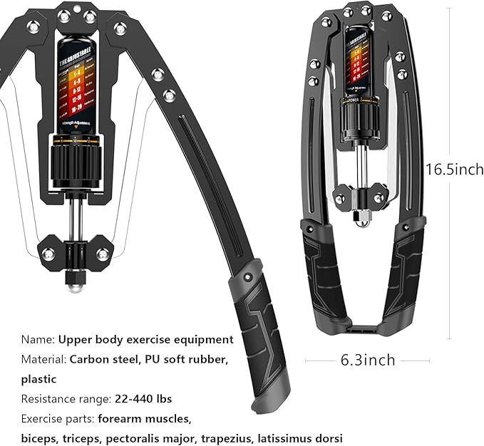 EAST MOUNT Twister Arm Exerciser - Adjustable 22-440lbs Hydraulic Power, Home Chest Expander