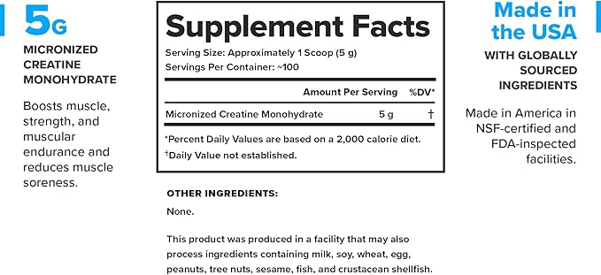 LEGION Micronized Creatine Monohydrate Supplement - Clean Creatine Powder for Muscle Gain & Post