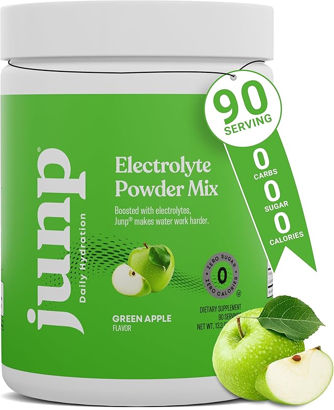 JUNP Electrolytes Powder No Sugar No Carbs, Mouthwatering Green Apple Keto Electrolyte Drink Mix
