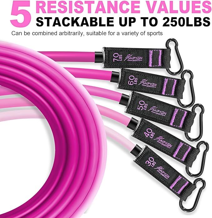 HPYGN Resistance Bands, Exercise Bands with Handles, Fitness Bands, Workout Bands with Door Anchor