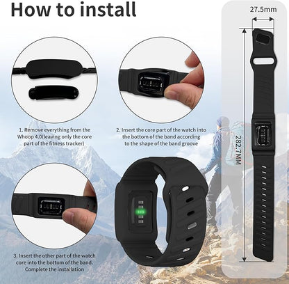 Silicone Sport Band Compatible with Whoop 4.0 Band for Men Women,Soft Comfort Durable Replacement