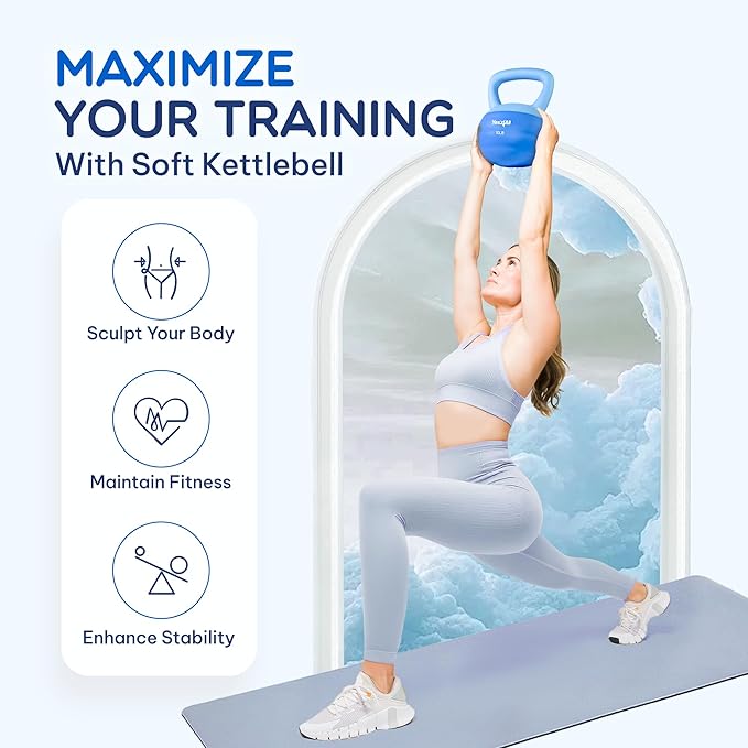 Yes4All Soft Kettlebell, PVC Kettlebells Exercise Weights & Color-Coded Strength Training